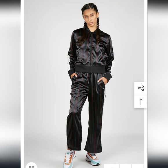 FILA AVIANA CROPPED SATIN PANTS SNAPS SIZE SMALL NWT - Picture 7 of 10